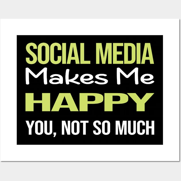 Funny Happy Social Media Wall Art by symptomovertake